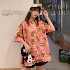Real shot early spring new shirt for women loose and thin, versatile, Korean shirt fashion summer short sleeve