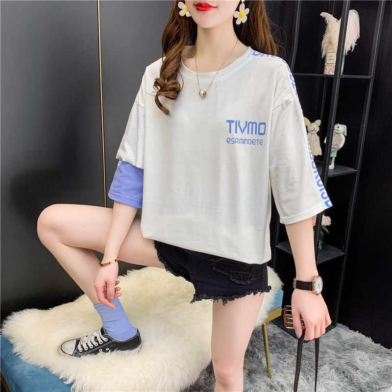 Real shot fashion summer plus plus size women's dress Jin Pang Mei Mei xianshou T-shirt short sleeve T-shirt