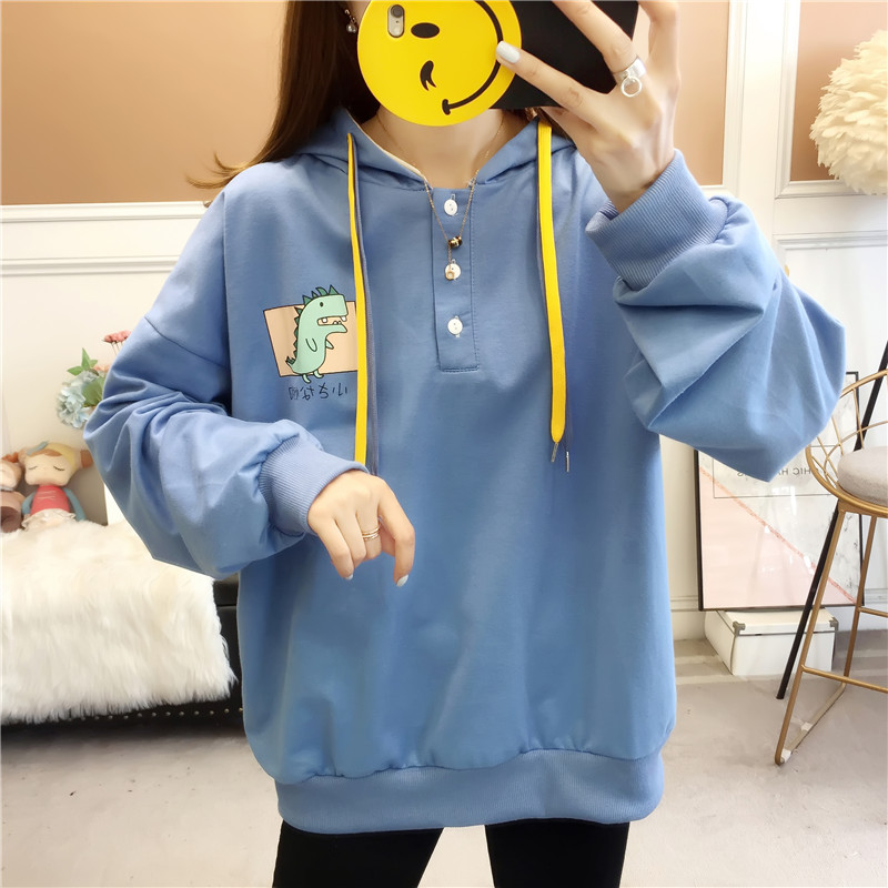 Real shot autumn clothes loose and fat plus plus size women's dress 200 kg fat mm fat sister shows thin long sleeve top