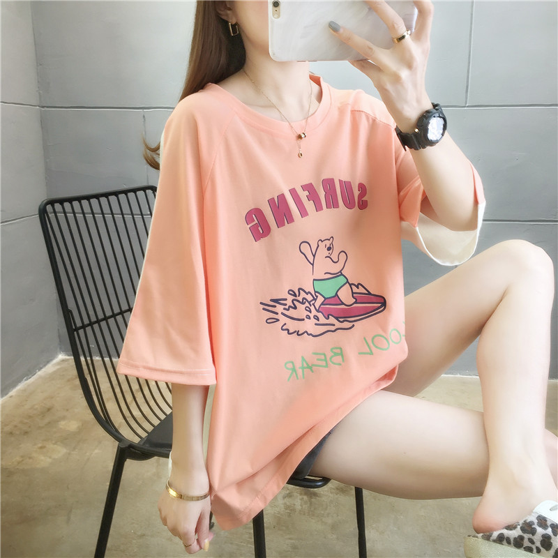 Real shot fashion summer plus plus size women's clothing fat sister slim top short sleeve T-shirt