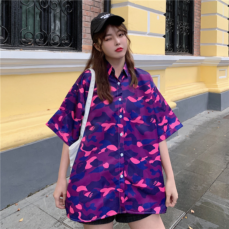 Real shot early spring new shirt for women loose and thin, versatile, Korean shirt fashion summer short sleeve