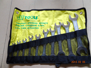 。10件套铬钒钢开口双头呆扳手套装组套开口扳手汽修工具扳手5.5-