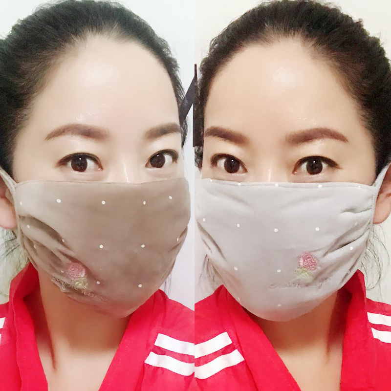 绒面纯棉口罩女保暖透气加厚防寒时尚个性韩版可清洗冬季面罩防风