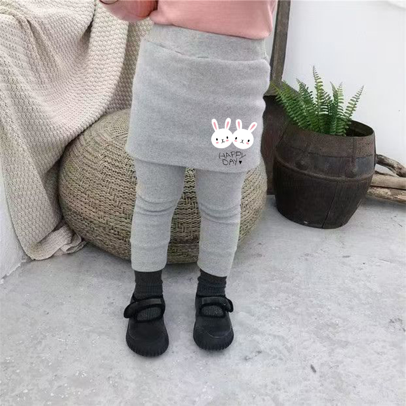 德绒女童打底裤秋冬裙裤2025新款时髦洋气女宝宝百搭假两件裤子潮