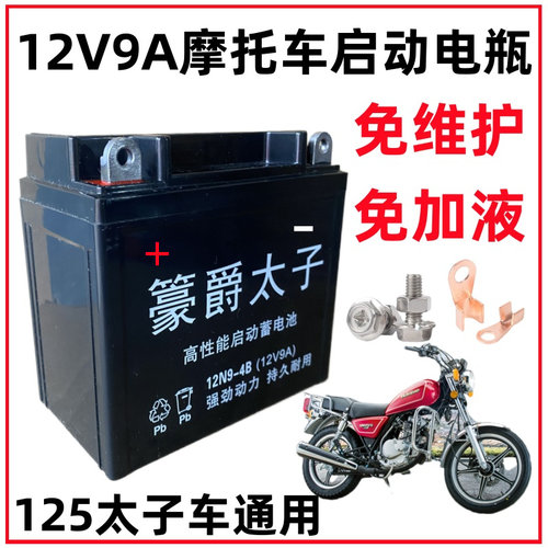 铃木王太子豪爵摩托车电瓶12V9A