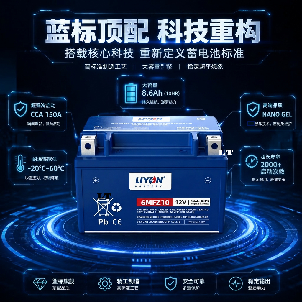 LIYON力扬电瓶适配豪爵UCR125/USR125/NFR125踏板摩托车启动电池