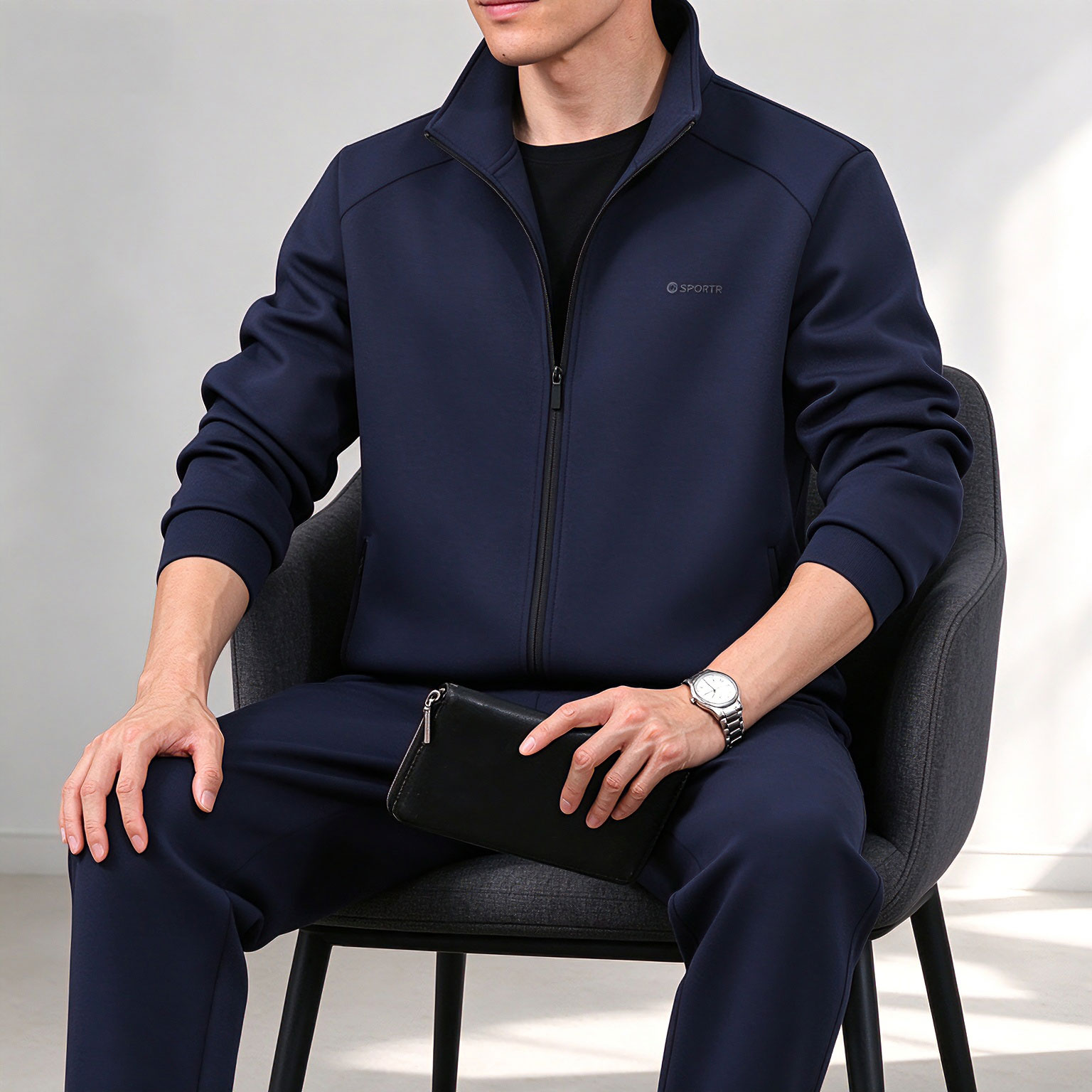 中老年男士秋季运动套装三件套爸爸装休闲服开衫大码时尚减龄外套
