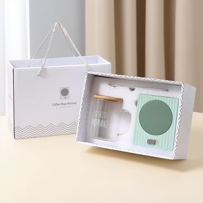 新款加热杯垫恒温二档调温USB底座套装礼盒活动礼品方形保温家用