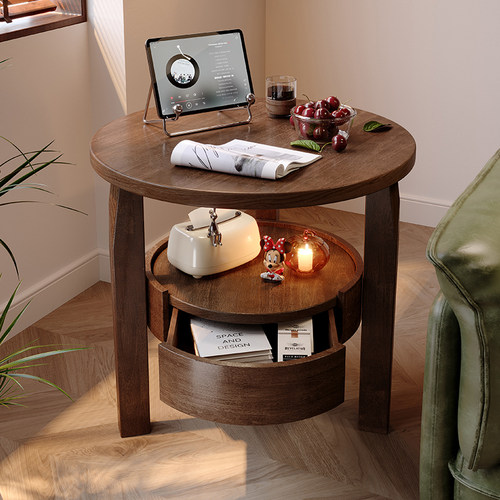 实木边几沙发茶几小圆桌边桌