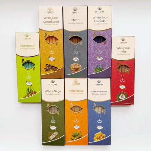 印度手工棒香檀香白鼠尾草薰衣草Ishom Smudge Incense Sticks