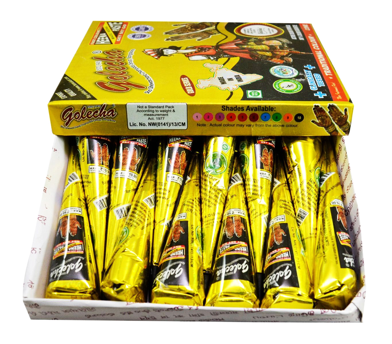 印度黑色海娜纹身膏12支 black colour mehndi henna cones 12pcs