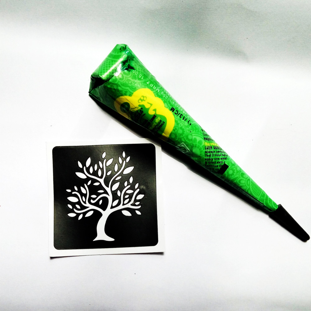 green colour mehndi henna tattoo 印度绿色海娜汉娜纹身膏25g