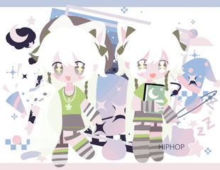 色块约稿头像全身模板双人人设定制动漫卡通同人q版白菜价