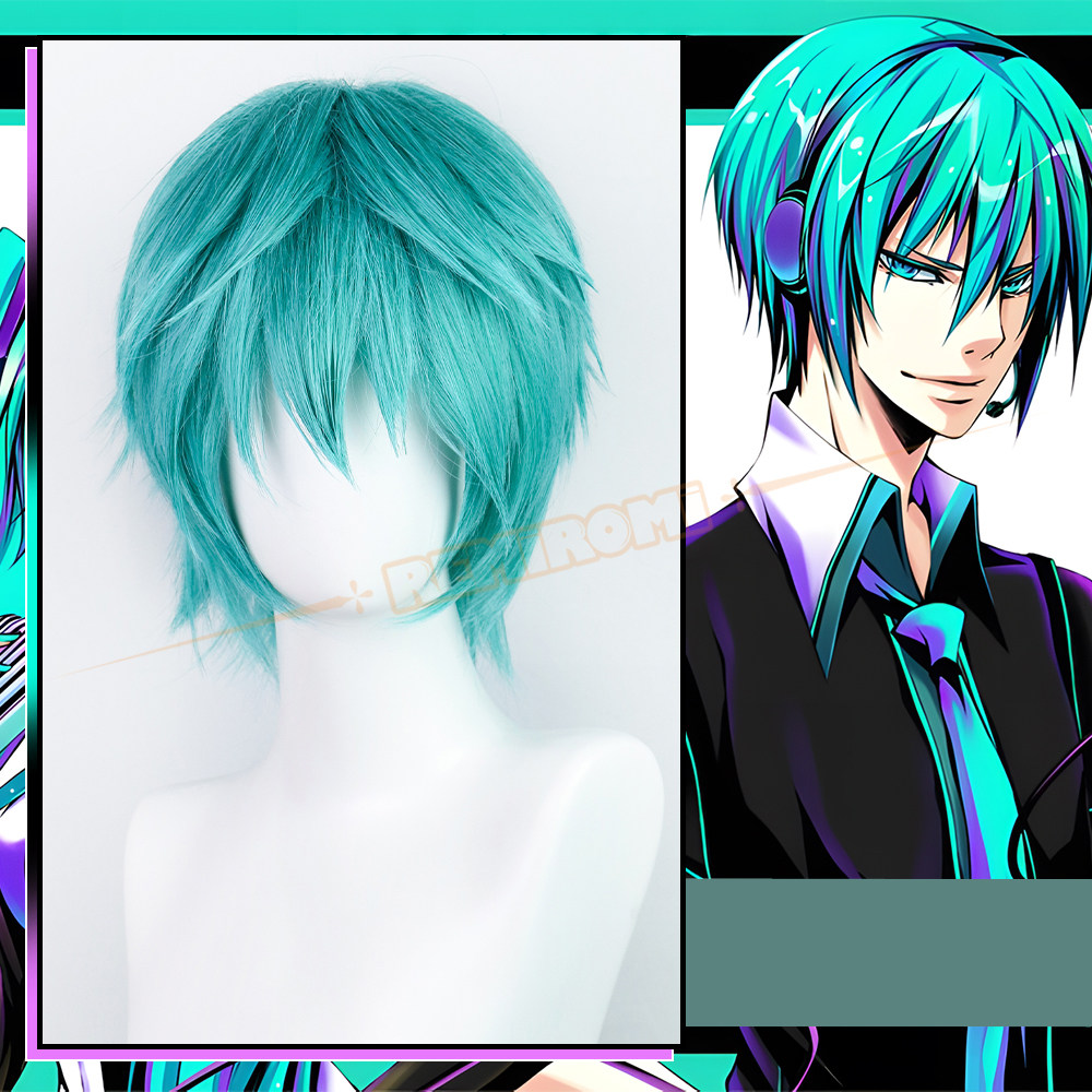 REMIROMI 初 亚种 音 Mikuo cos假发 未来 V+ 葱绿色反翘 V家