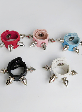 欧美朋克非主流情侣皮革戒指铆钉街舞演出指环