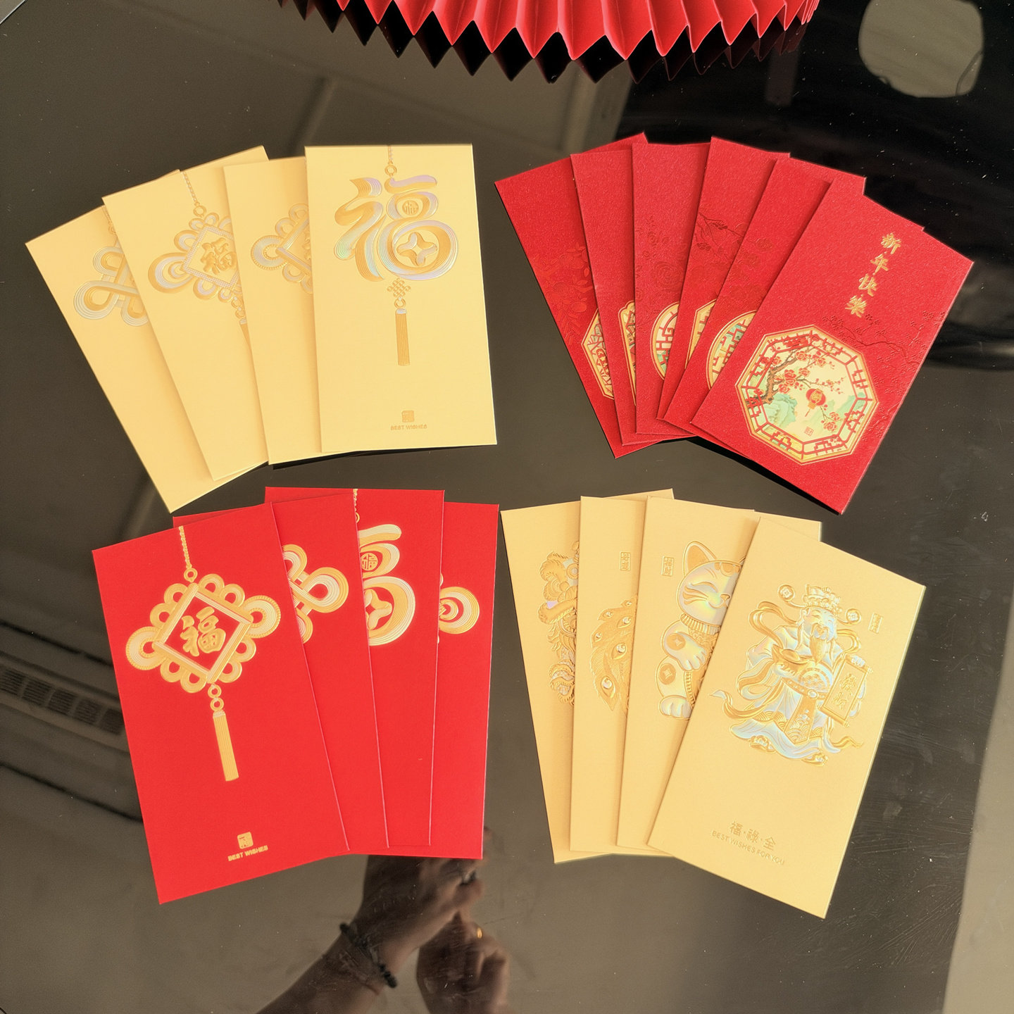 春节财神孔雀招财猫醒狮福字中国结利是封新年过年压岁高档红包袋
