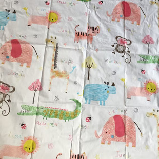 斜纹纯棉卡通布料印花面料床品抱被靠垫枕套桌布手工diy纯棉面料