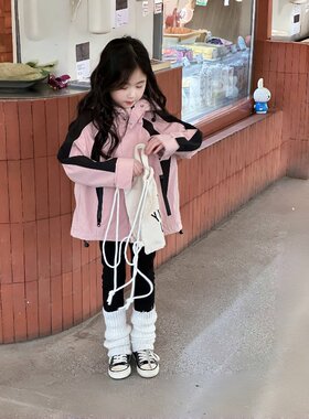 春秋新款女童风衣外套儿童冲锋衣