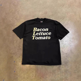 vibe美式短袖T恤男款复古oldschool潮牌百搭短袖T恤男夏宽松圆领