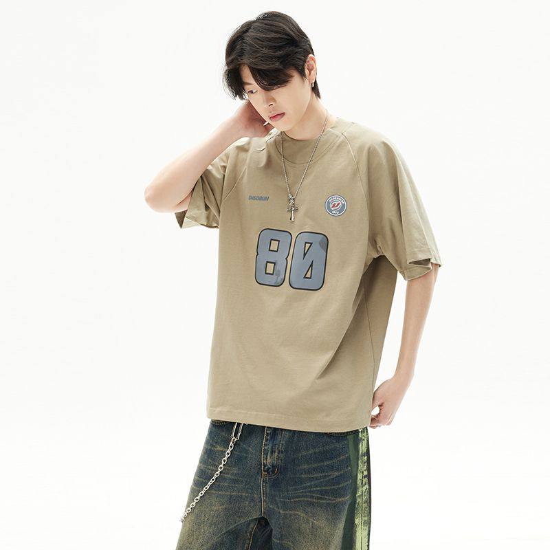 美式复古字母印花短袖t恤女春夏新宽松情侣运动落肩上衣ins男,男装,T恤,淘宝优惠券,粉丝福利购,淘宝优惠卷