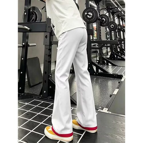 白色直筒牛仔裤男款秋季美式高街cleanfit裤子显瘦517弯刀微喇裤