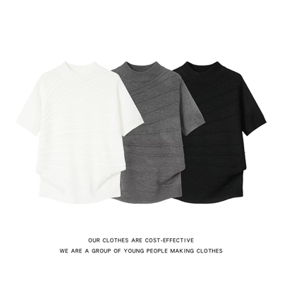 夏季短宽boxy版廓形重磅280克纯色宽松小领口cleanfit短袖T恤