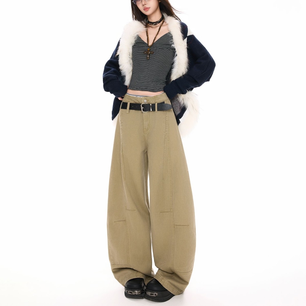 欧美中性弯刀牛仔裤男女春秋新款宽松显瘦韩版潮酷百搭阔腿裤长裤,女装/女士精品,牛仔裤,淘宝优惠券,粉丝福利购,淘宝优惠卷