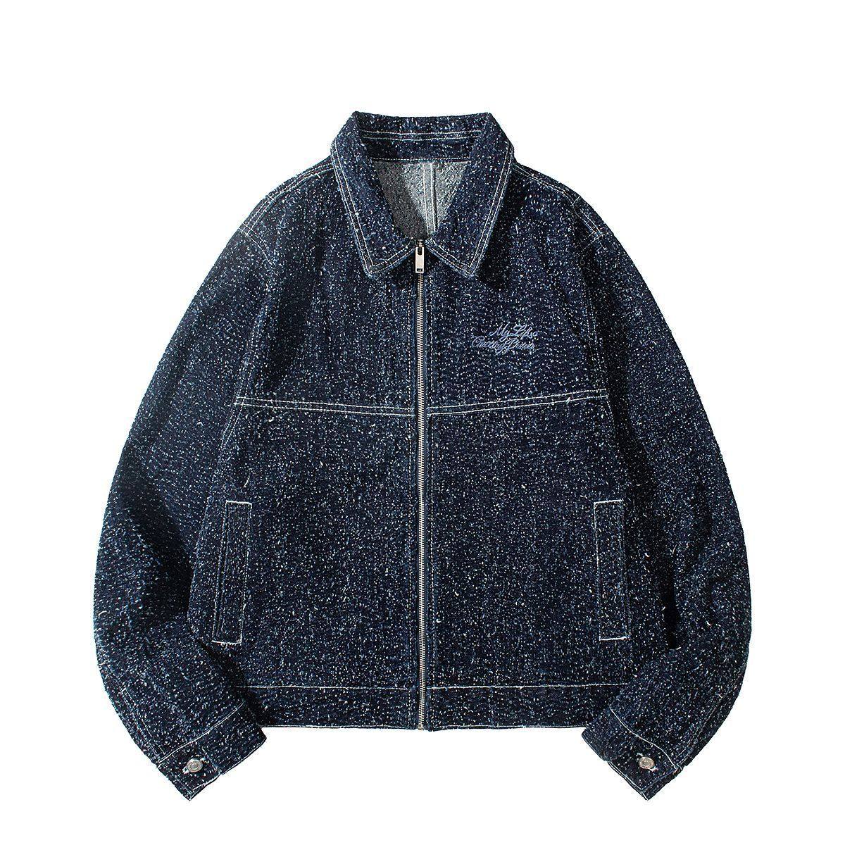 提花肌理钩花牛仔小香风工装夹克短款外套男女情侣春秋季休闲上衣,男装,牛仔外套,淘宝优惠券,粉丝福利购,淘宝优惠卷