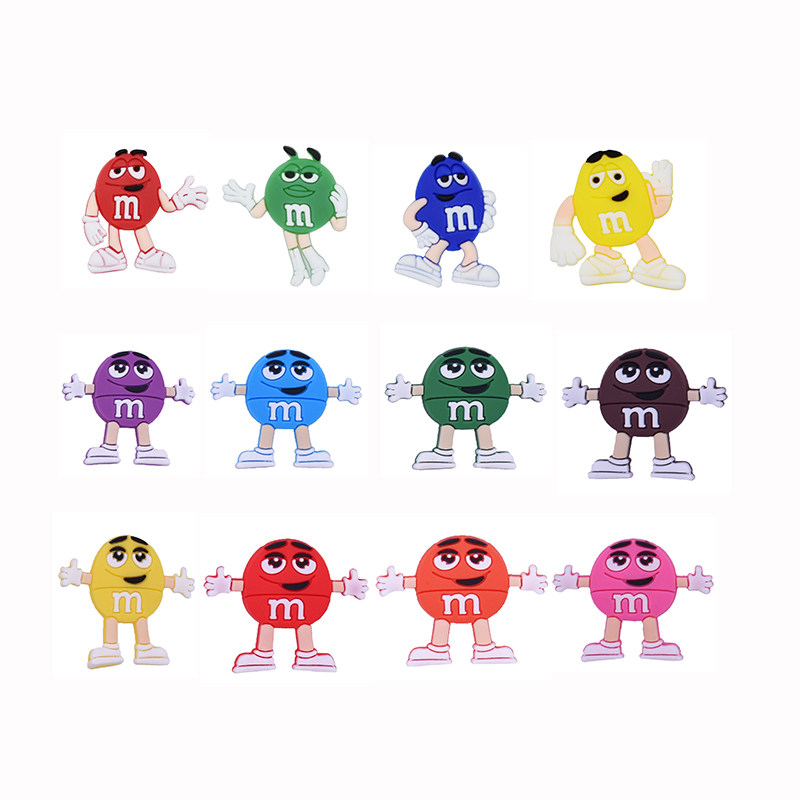 diy手工贴片m豆发夹饰品手机壳配件装饰软胶硅胶卡通塑料平面公仔