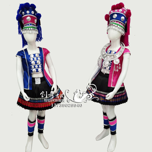 订制独舞我们俩舞蹈服装 瑶族独舞双人舞演出服 少数民族表演服饰