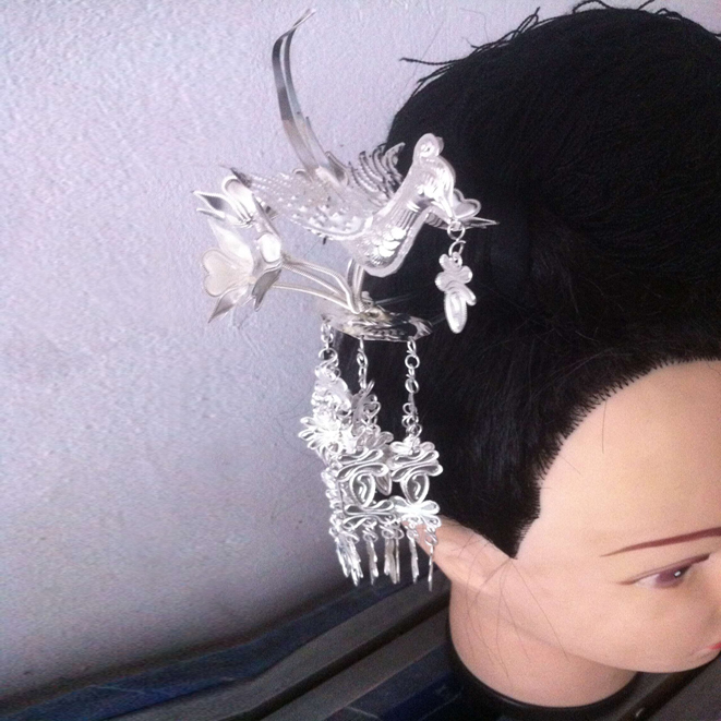 苗族银饰头饰古装剧组流苏短簪子发簪少数民族侗族头饰舞台配饰