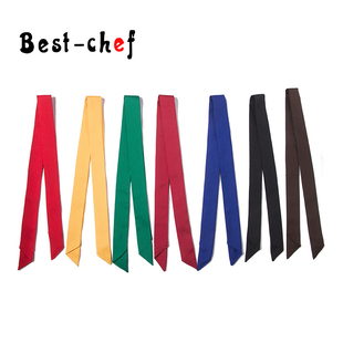 酒店厨师领结厨房厨师长领巾男厨师工作服汗巾红色饭店男工作围巾