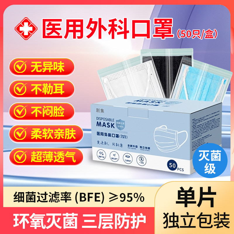 剧集医用外科口罩灭菌级透气图片