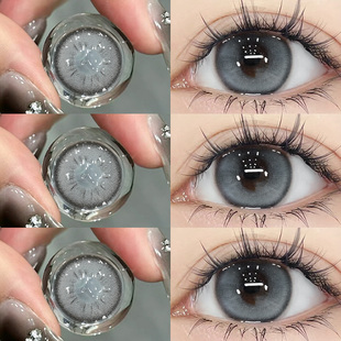 五十度灰美瞳半年抛混血款灰色大直径官网正装WF彩色隐形眼镜女TN