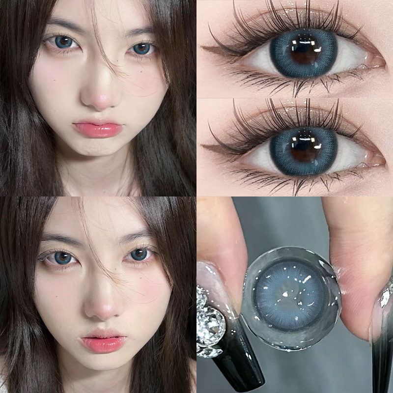 蓝色美瞳半年抛混血感显白2024年新款女大直径隐形眼镜官网正装TN