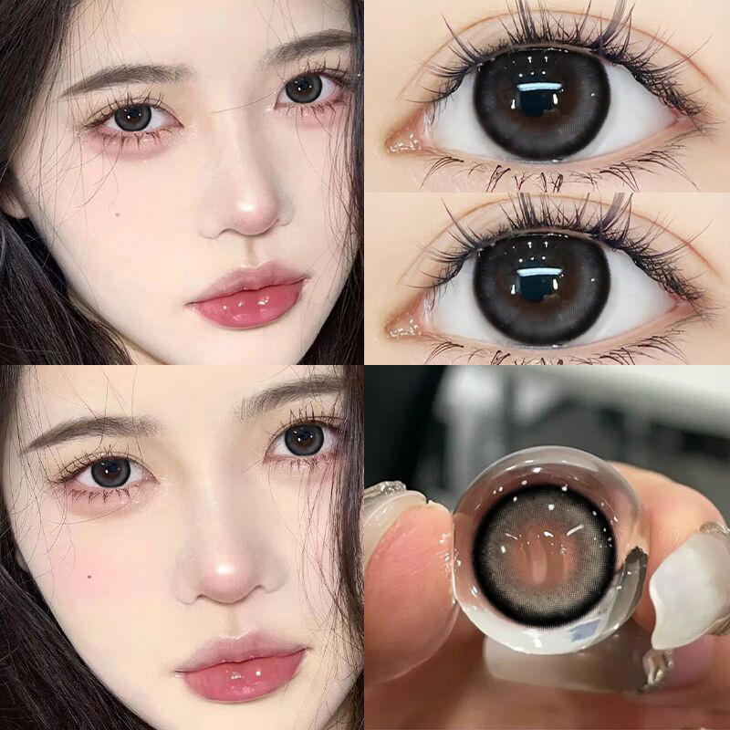 生椰奶黑美瞳日抛女30片大直径黑色2023年次抛正装官网隐形眼镜TN