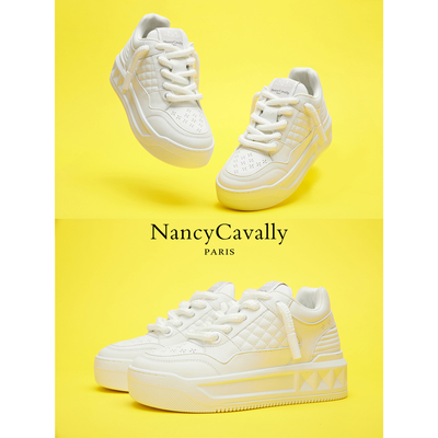 NancyCavally硬核牛皮厚底面包鞋