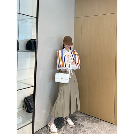 NancyCavally王炸设计 澳洲羊毛/兰精天丝解构斜边宽压褶微A半裙