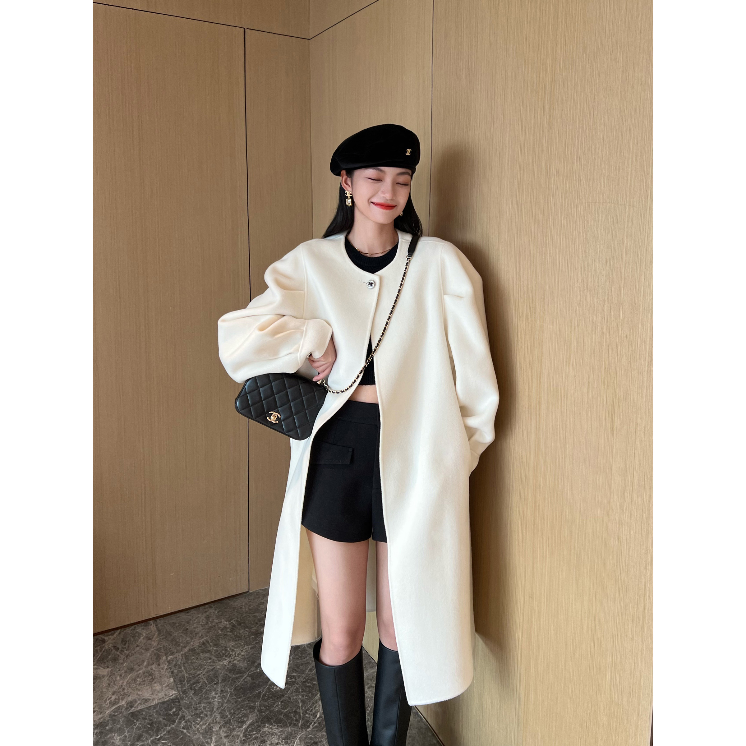 NancyCavally美利奴澳毛呢大衣