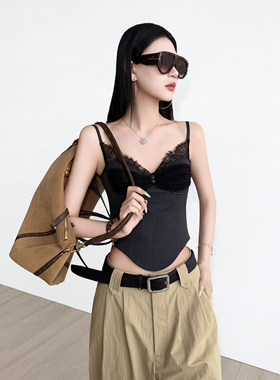 NancyCavally拼接竖条纹吊带背心