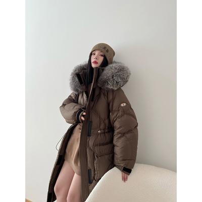 NancyCavally银狐毛领长短羽绒服