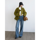 奢选复古丹宁牛仔 INS爆款 工装 NancyCavally专柜款 风直筒牛仔裤