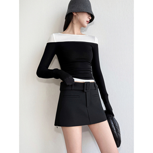 解构拼色抽褶针织打底 莱赛尔 NancyCavally专柜款 澳洲美利奴羊毛