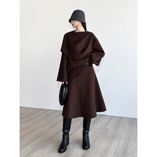 半裙套装 摩登风双面呢外套 高奢莹润羊毛羊绒 NancyCavally专柜款