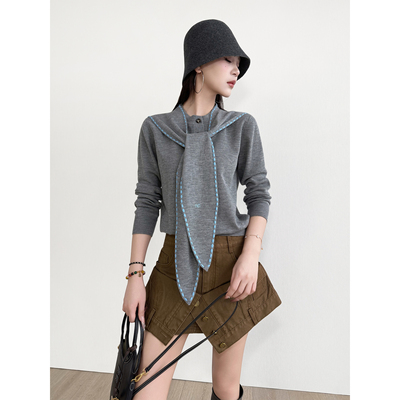 NancyCavally兔子系带针织毛衣