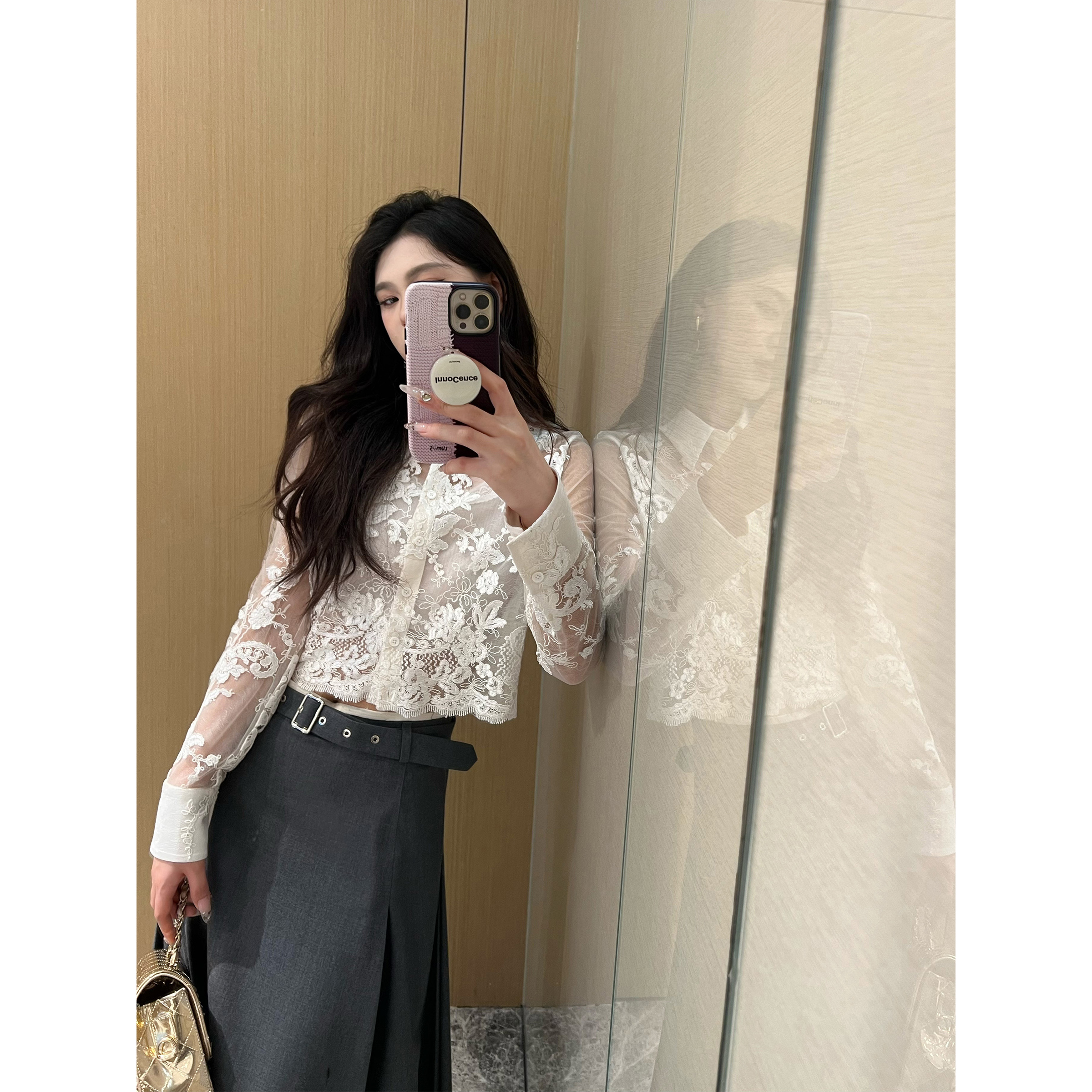 NancyCavally定制蕾丝衬衫套装