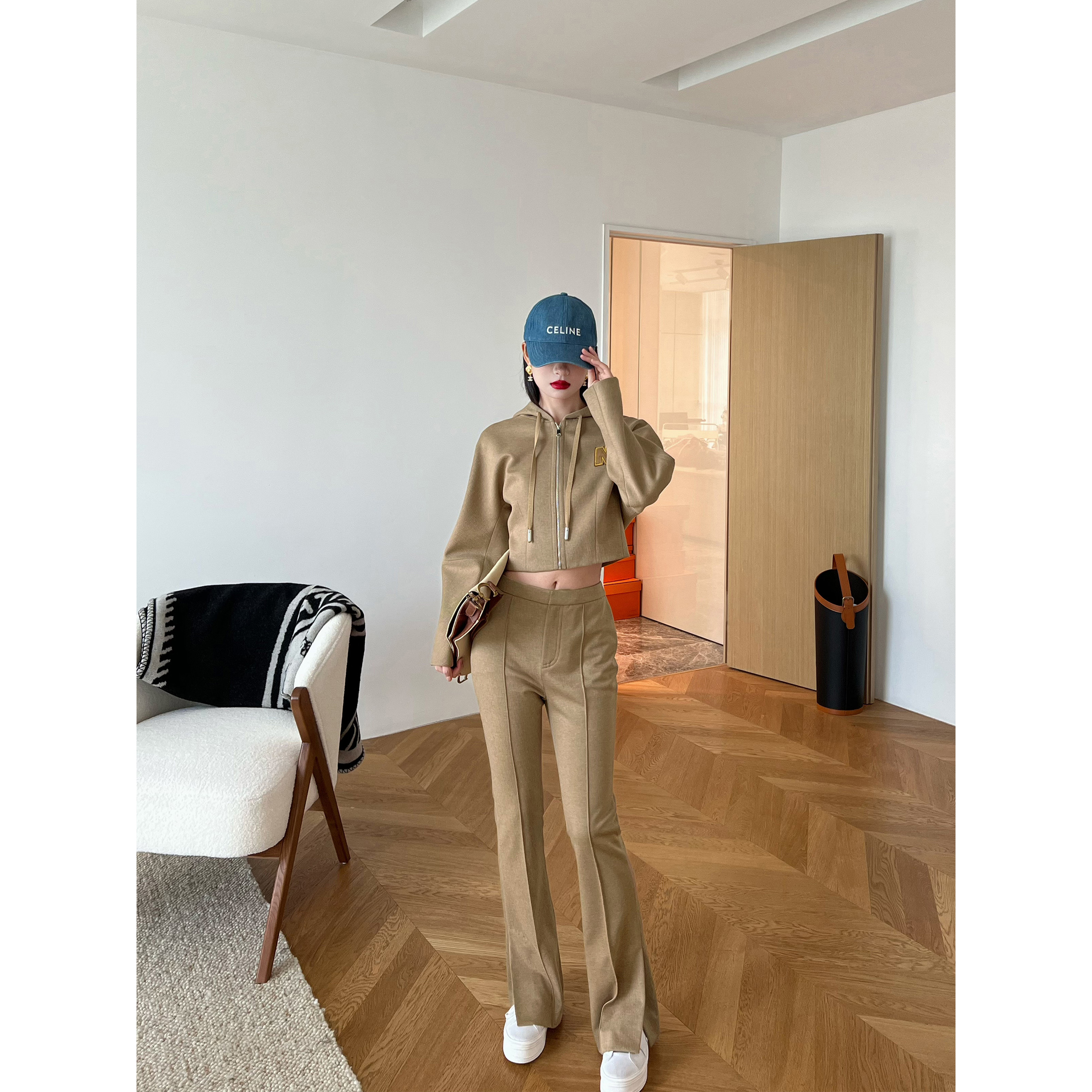 NancyCavally潮酷运动风卫衣套装