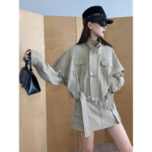 半裙套装 NancyCavally专柜款 机车夹克 裙裤 挺括有型斜纹棉 工装