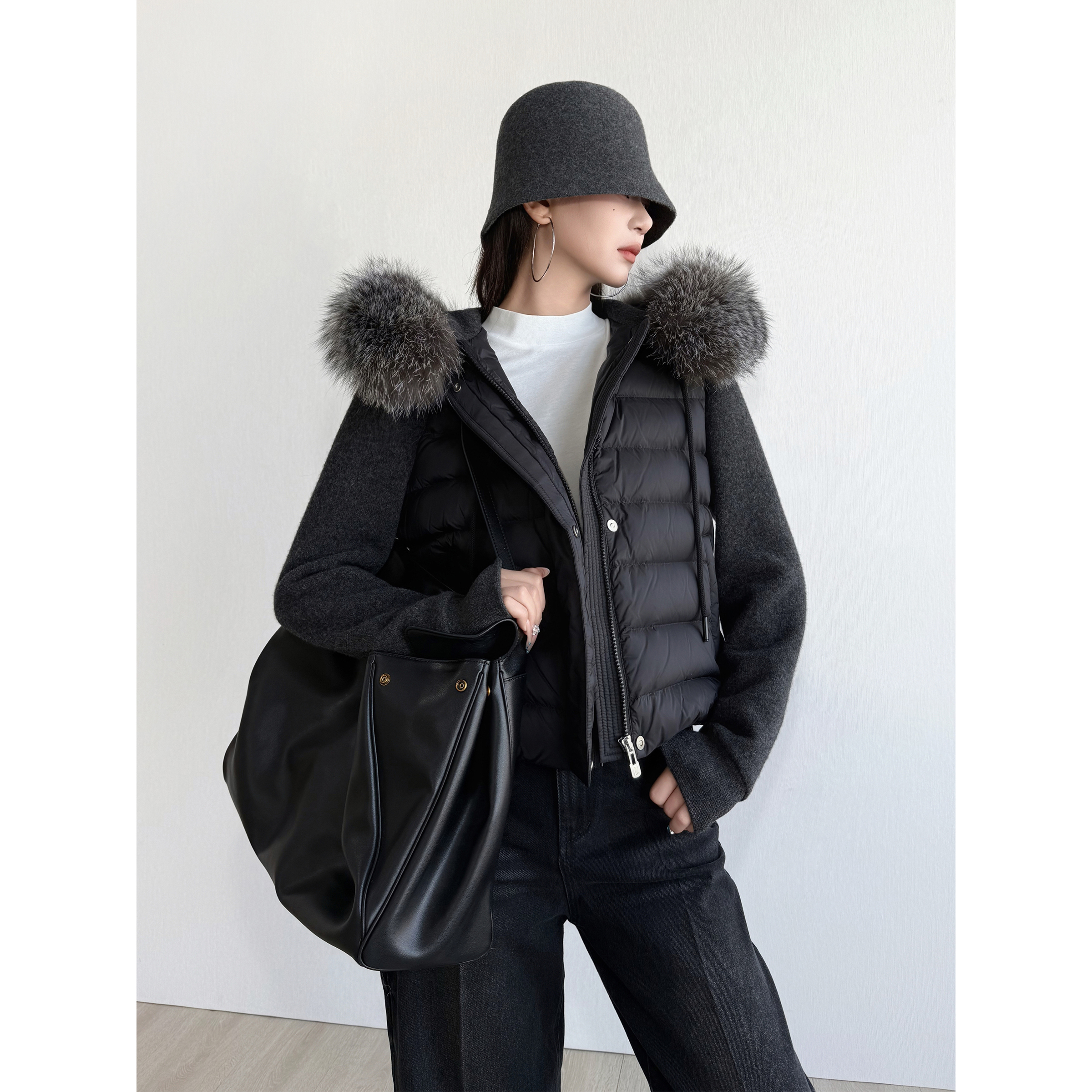 NancyCavally假两件卫衣袖外套