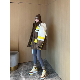 NancyCavally重工系列 新色立体重工拼色95白鹅绒派克羽绒服 爆款